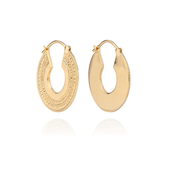ANNA BECK Medium Smooth and Dotted Hoop Earrings - NIB - Picture 2 of 15